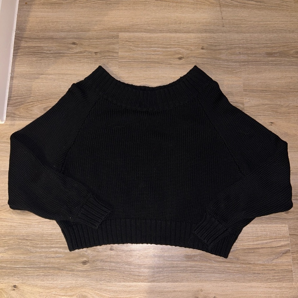 carbon38 black off shoulder sweater